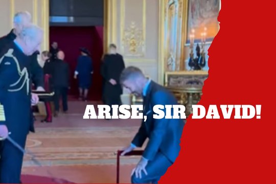 David Beckham gets emotional as he’s knighted by King Charles III