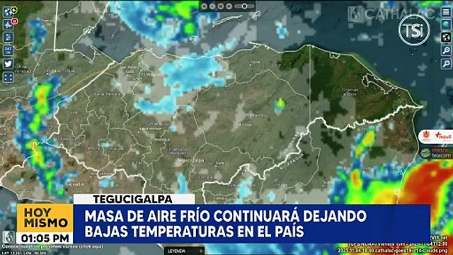 Masa de aire frío seguirá dejando bajas temperaturas en Honduras en las próximas horas