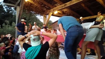 Pie Eating Contest at the 2019 Kyle Stake Pioneer Party