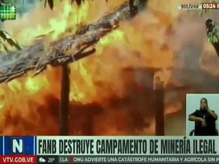 FANB destruyó campamento y equipos de minería ilegal en el río Chiguao del estado Bolívar