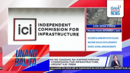 Panukalang bigyan ng dagdag na kapangyarihan ang Independent Commission for Infrastructure, ipinapa-certify as urgent kay PBBM | Unang Balita