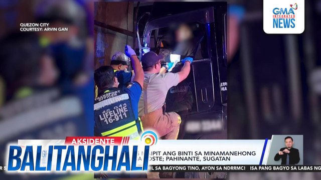Driver, patay matapos maipit ang binti sa minamanehong truck na sumalpok sa poste; pahinante, sugatan | Balitanghali