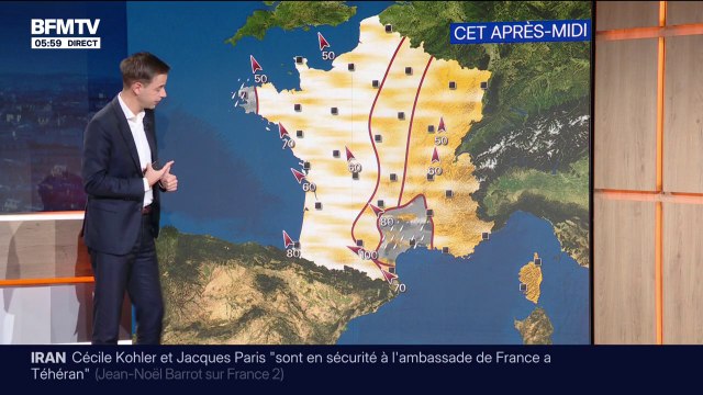 Météo: des perturbations sur le proche Atlantique et des températures allant de 3 à 21 degrés ce matin