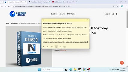 (courseslibrary.com) N1 Education – Course 01 Anatomy, Execution & Biomechanics