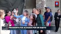 Claudia Sheinbaum sufre acoso en el Centro Histórico durante su recorrido a la SEP