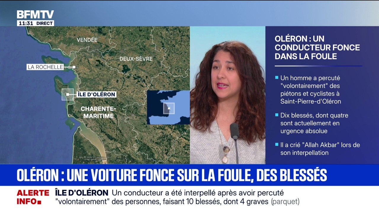 Île d'Oléron: un conducteur interpellé après avoir percuté volontairement des piétons et des cyclistes