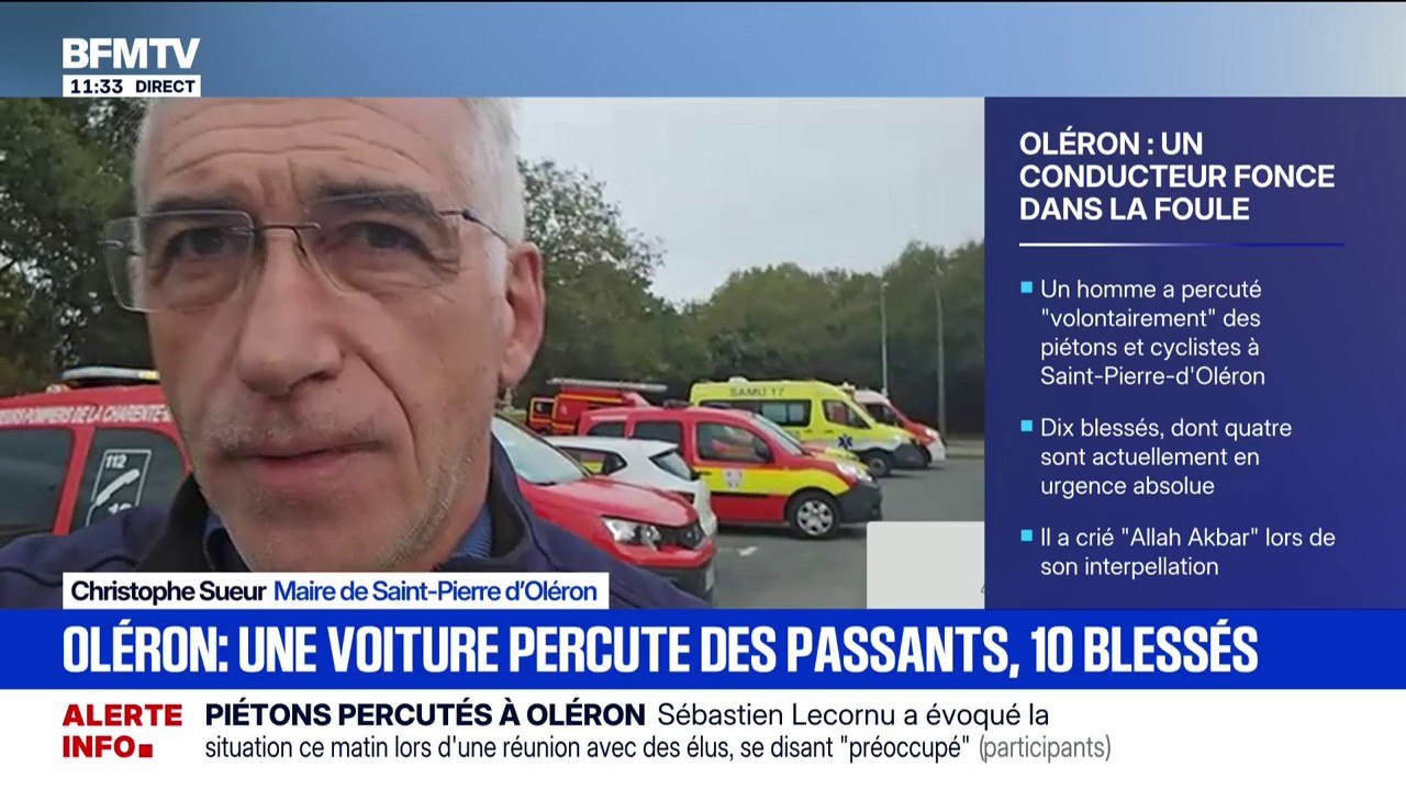 Piétons percutés à Oléron: l'automobiliste a mis "intentionnellement le feu à son véhicule", indique le maire de Saint-Pierre d'Oléron