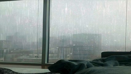 Rain Sound On WindowㅣHeavy Rain for Sleep, Study and Relaxation, Meditation Cozy Room Ambience Rain