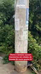Vídeo: chuva e ventania causam transtornos em cidades da Grande BH nesta quarta (5)