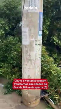 Vídeo: chuva e ventania causam transtornos em cidades da Grande BH nesta quarta (5)