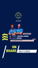 Thibaut Vauchel-Camus perché à 24 mètres en haut de son mât pour réparer (vidéo) - Voile - Transat Café L'Or