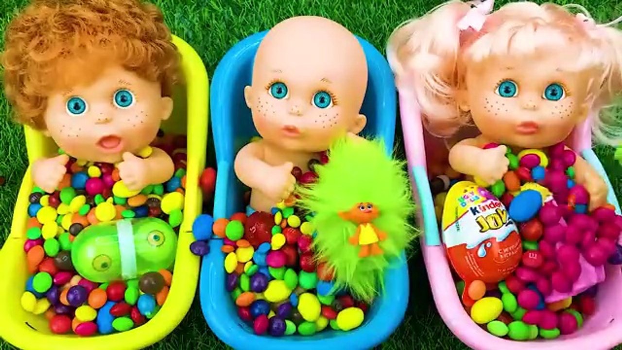 Satisfying Video l Mixing Candy in 3 Rainbow BathTubs & Magic Skittles & Slime Cutting ASMR