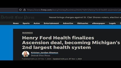 As Michigan Ascension Hospitals Rebrand, HUGE Corruption Issues Are Being Swept Under the Rug