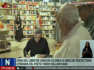 Poeta Tarek William Saab celebra 45 años de trayectoria literaria en Feria del Libro de Caracas