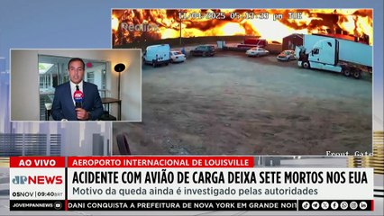 Avião de carga cai em aeroporto de Louisville, nos Estados Unidos
