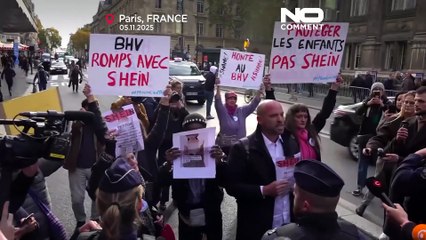 Protests and crowds as Shein opens first permanent store in Paris