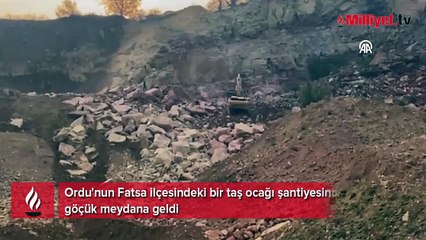 Ordu'da taş ocağı şantiyesinde göçük