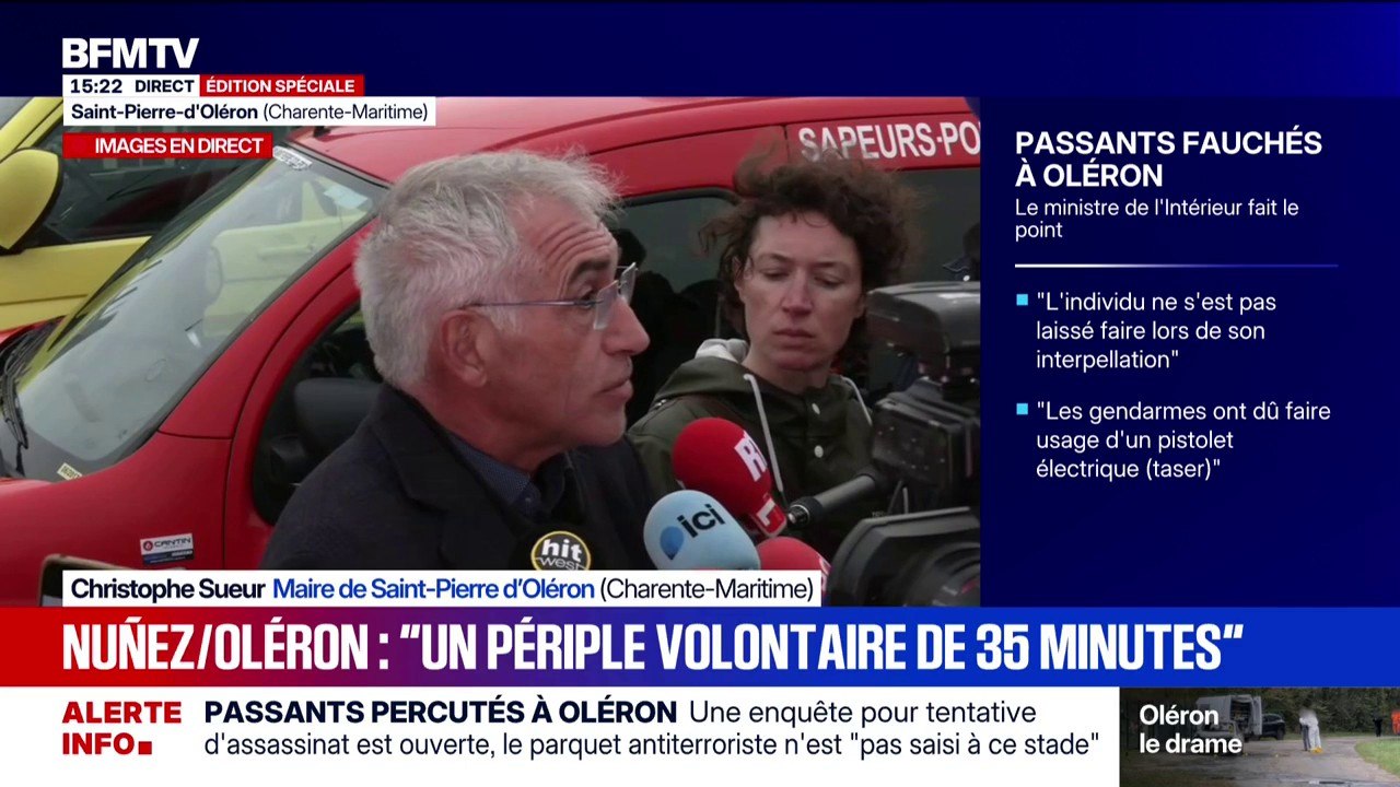 "C'est quelqu'un qui vivait seul et avait sa vie très isolée", affirme Christophe Sueur, maire de Saint-Pierre d'Oléron, à propos du suspect ayant percuté des piétons