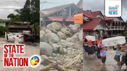 Putik, troso, at naglalakihang bato, tumambad paghupa ng baha; 13 nasawi sa Negros Oriental | SONA