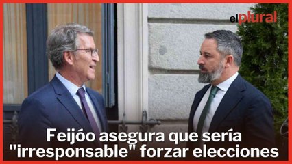 Feijóo asegura que sería "irresponsable" forzar elecciones en la Comunidad Valenciana