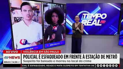 Policial reage a assalto, é esfaqueado e mata suspeito em SP | TEMPO REAL