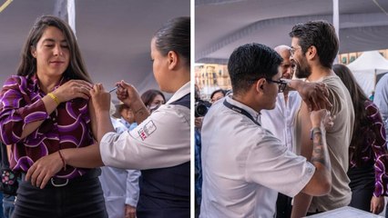 Clara Brugada y gabinete dan el ''banderazo'' del centro de vacunación gratuito en Zócalo CDMX