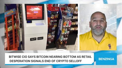 Bitwise CIO Says Bitcoin Nearing Bottom As Retail Desperation Signals End Of Crypto Selloff