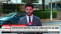 Copom deve manter taxa de juros em 15% ao ano