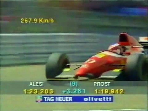 F1 – Jean Alesi (Ferrari V12) laps in qualifying – Great Britain 1993