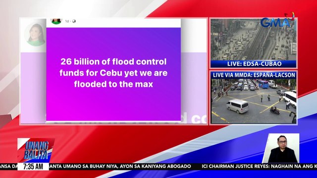 Cebu Gov. Baricuatro, nagpahayag ng sama ng loob kasunod ng pagbaha sa lalawigan sa kabila ng P26B halaga ng flood control projects | Unang Balita