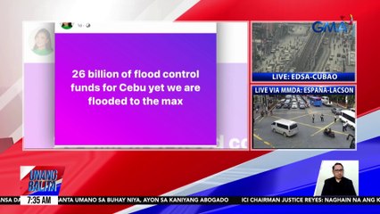 Cebu Gov. Baricuatro, nagpahayag ng sama ng loob kasunod ng pagbaha sa lalawigan sa kabila ng P26B halaga ng flood control projects | Unang Balita
