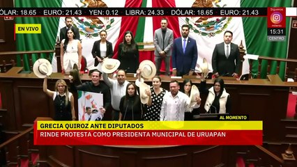 Termina la rendición de protesta de Grecia Quiroz como alcaldesa de Uruapan