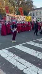 Unhinged handmaid army leads anti-Trump protest on reelection anniversary