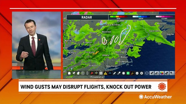 Cold front pushes east with powerful winds, rain and some snow