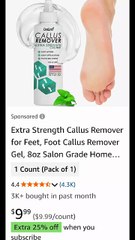 New.Callus Remover for Feet, Extra Strength Foot Callus Remover Gel, 8oz Salon Grade Home Pedicure Supplies for Dry Skin, Cracked Heel,