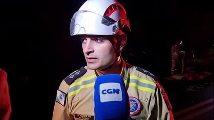 Vítima encarcerada sofreu ferimentos moderados a graves, diz Oficial do Corpo de Bombeiros