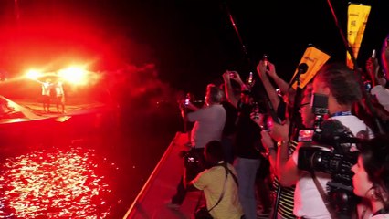 [TRANSAT CAFÉ L'OR]  L’arrivée au ponton du duo Cammas-Laperche, premiers de la course