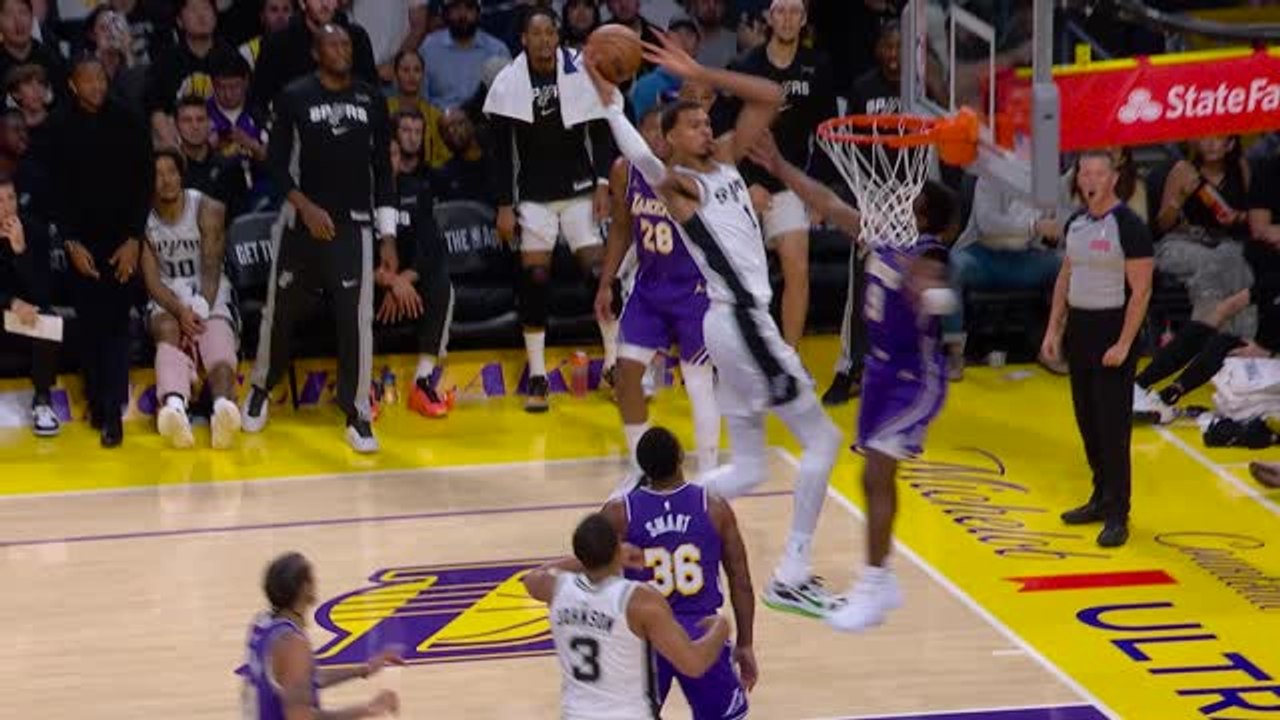 Wembanyama dunks on Bronny James