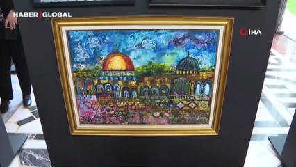 TBMM'de Gazze konulu "Hilalin Işığında" sanat sergisi