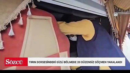 Tırın dorsesindeki gizli bölmede 20 düzensiz göçmen yakalandı