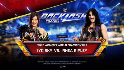 WWE 2k25 - Backslash - Iyo Sky vs Rhea Ripley