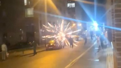 Video: Masked Bonfire Night youths launch fireworks across Birmingham streets