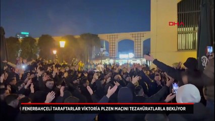 Fenerbahçeli taraftarlar Viktoria Plzen maçını tezahüratlarla bekliyor