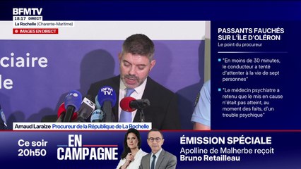 Oléron: "Le mis en cause n'était pas atteint, au moment des faits, d'un trouble psychique ou neuropsychique", assure le procureur de la République
