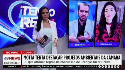 Hugo Motta chega à COP30 e defende projetos ambientais da Câmara; saiba mais | TEMPO REAL