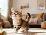 Unbelievable Leap! Surprised Kitten’s Cutest Reaction