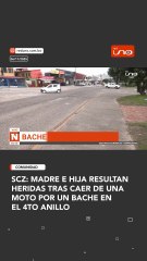 Madre e hija quedan heridas tras caer de su moto por un bache en el 4to Anillo.