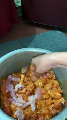 Adding Chicken to Spices