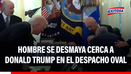 Hombre se desmaya cerca a Donald Trump en el Despacho Oval