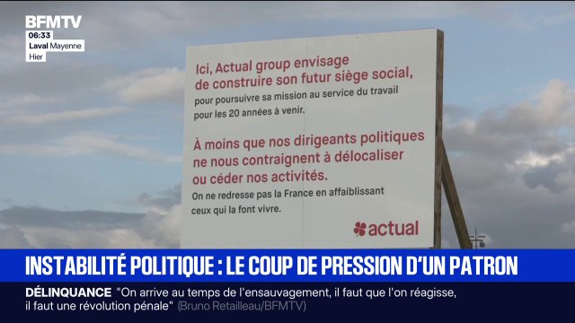 Le projet de siège social à 20 millions d'euros de la société Actual suspendu à cause de l'instabilité autour du budget